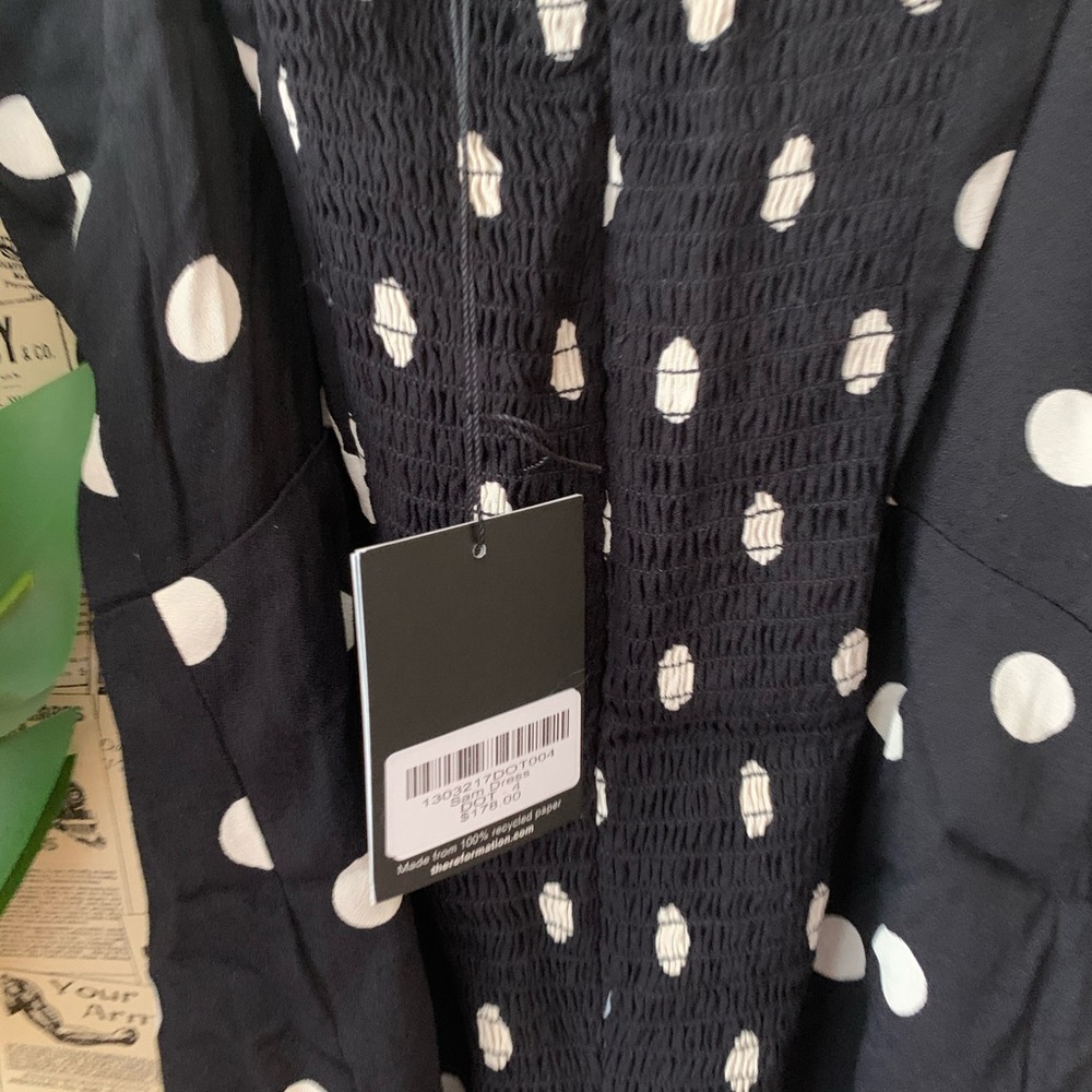 Sam dress polka dot black white reformation 4 - Picture 8 of 11